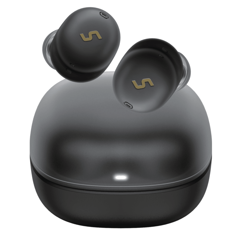 Sway, Sway Comfort Fit Ultra Portable True Wireless Headphones with Power Go Charging Case Black (casque sans fil véritable avec étui de chargement)