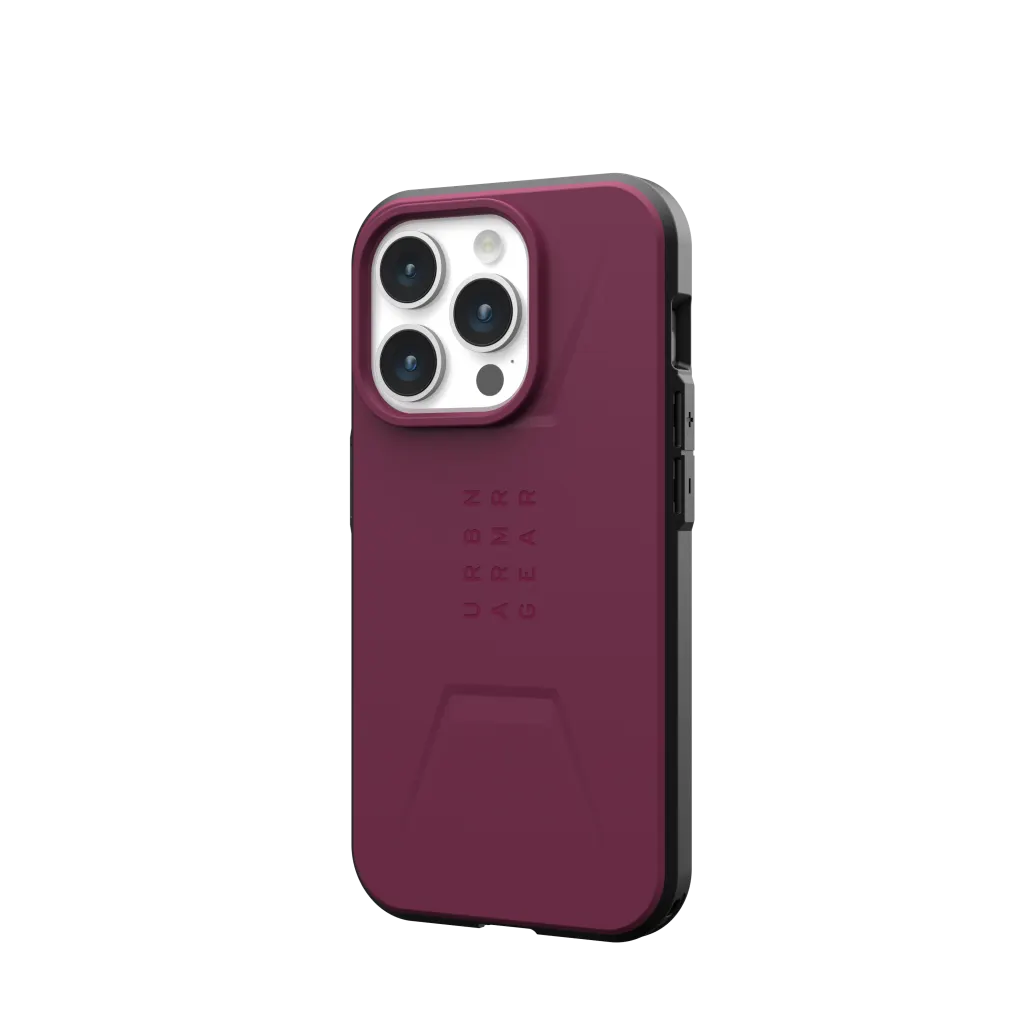 UAG, UAG Civilian MagSafe Rugged Slim Case iPhone 15 Pro 6.1 Bordeaux