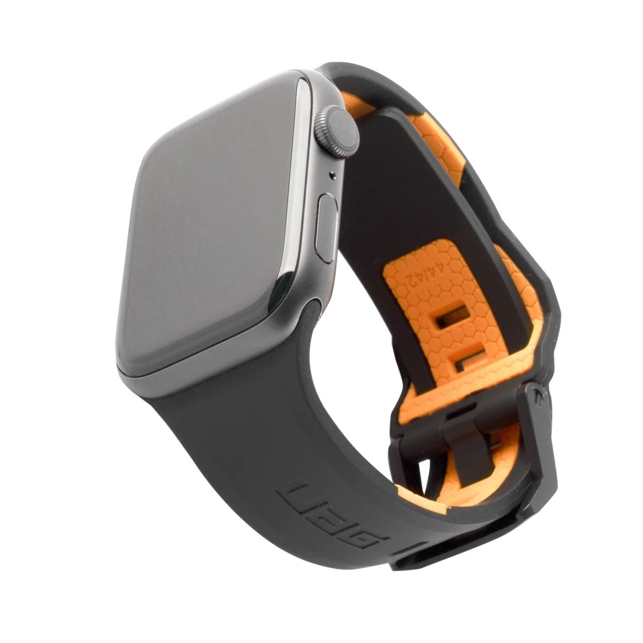 UAG, UAG Civilian Silicone Strap pour Apple Watch 42/44/45mm - Noir / Orange