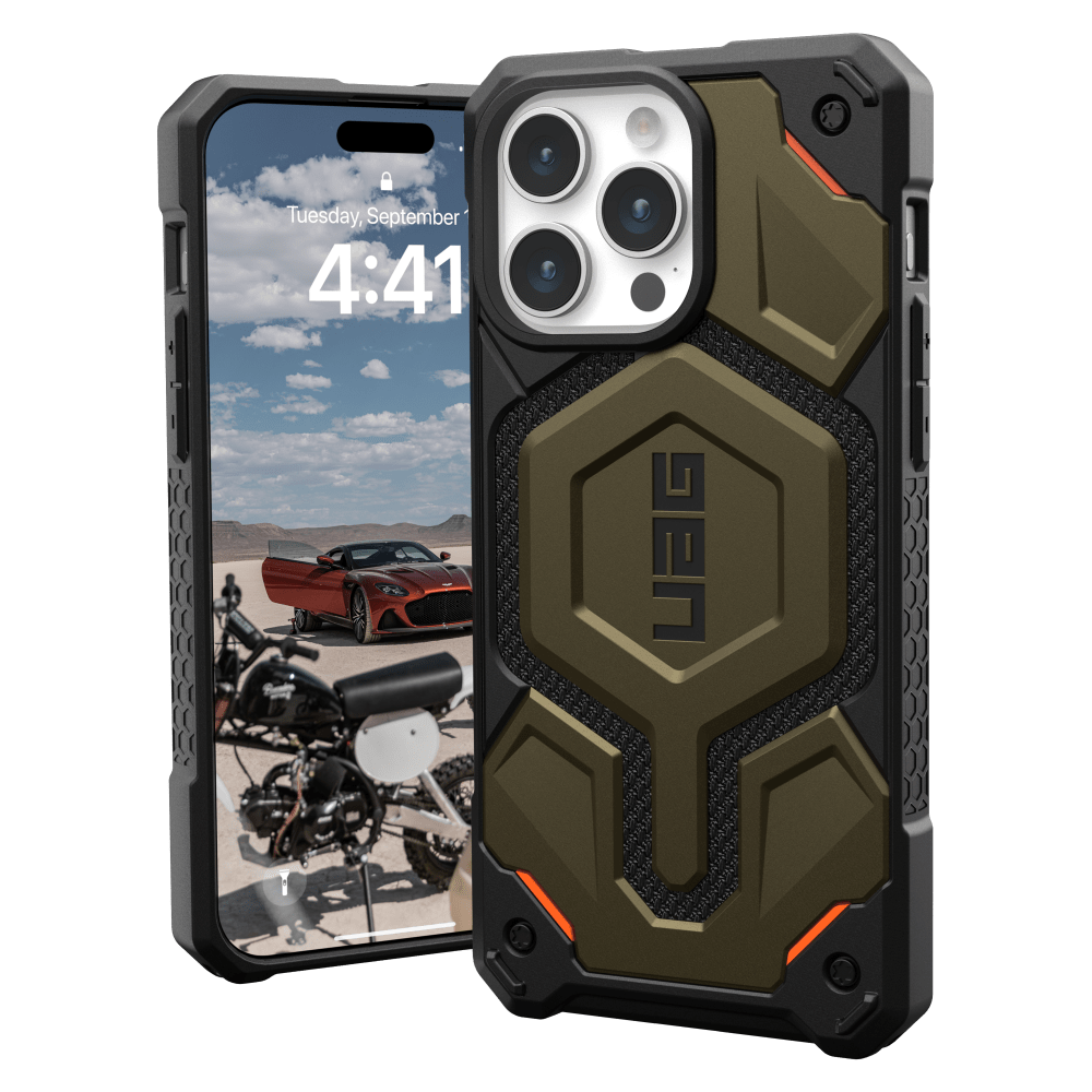 Urban Armor Gear (UAG), Urban Armor Gear (UAG) Monarch Pro MagSafe Case pour Apple iPhone 15 Pro Max Kevlar Element Green