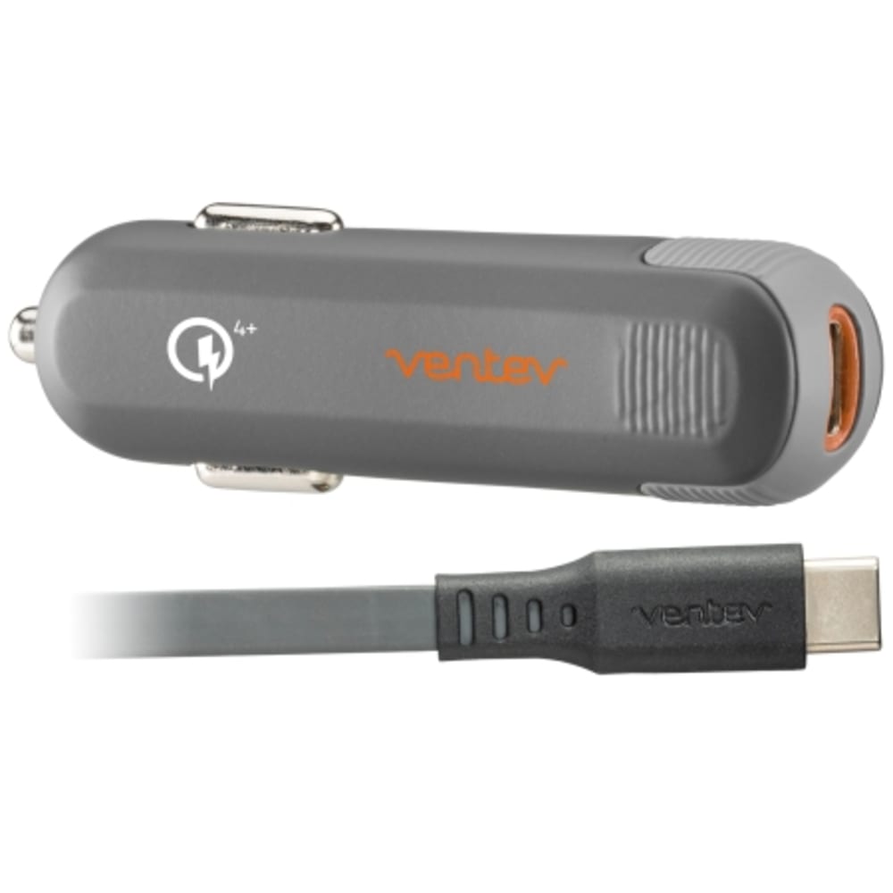 Ventev, Ventev QC4 plus 27W dashport q1270 Chargeur de voiture et câble USB C vers USB C 3.3ft Gris