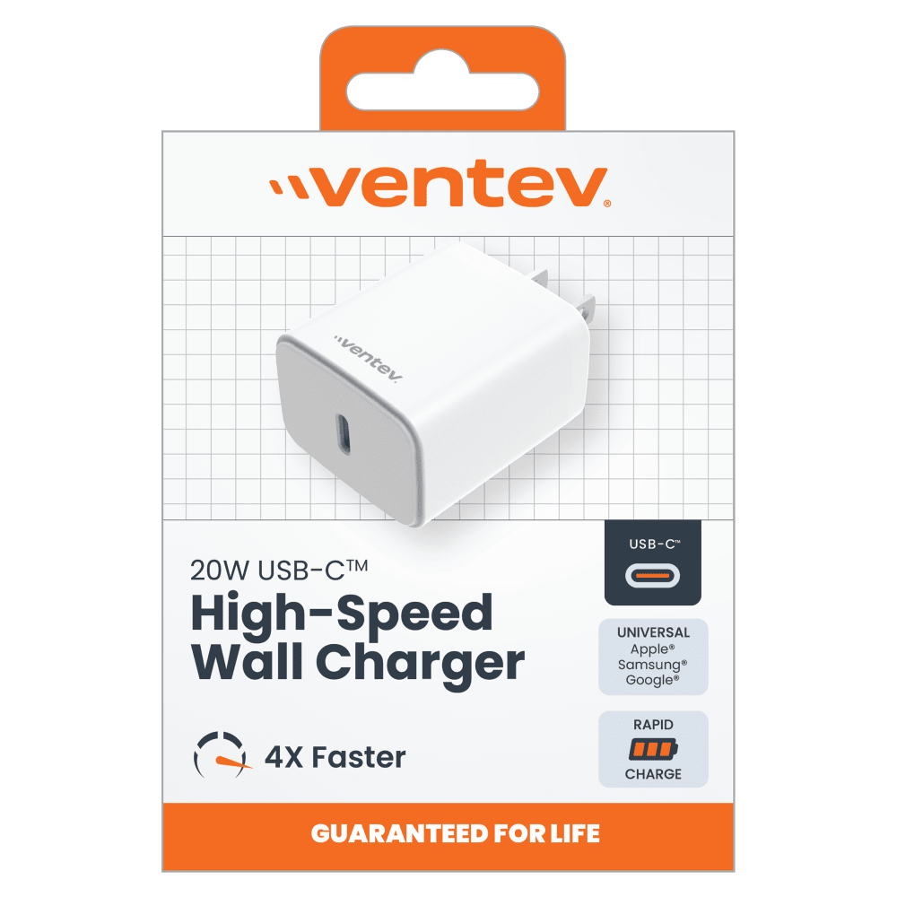 Ventev, Ventev ULTRAFAST 20W PD High Speed USB C Wall Charger Blanc