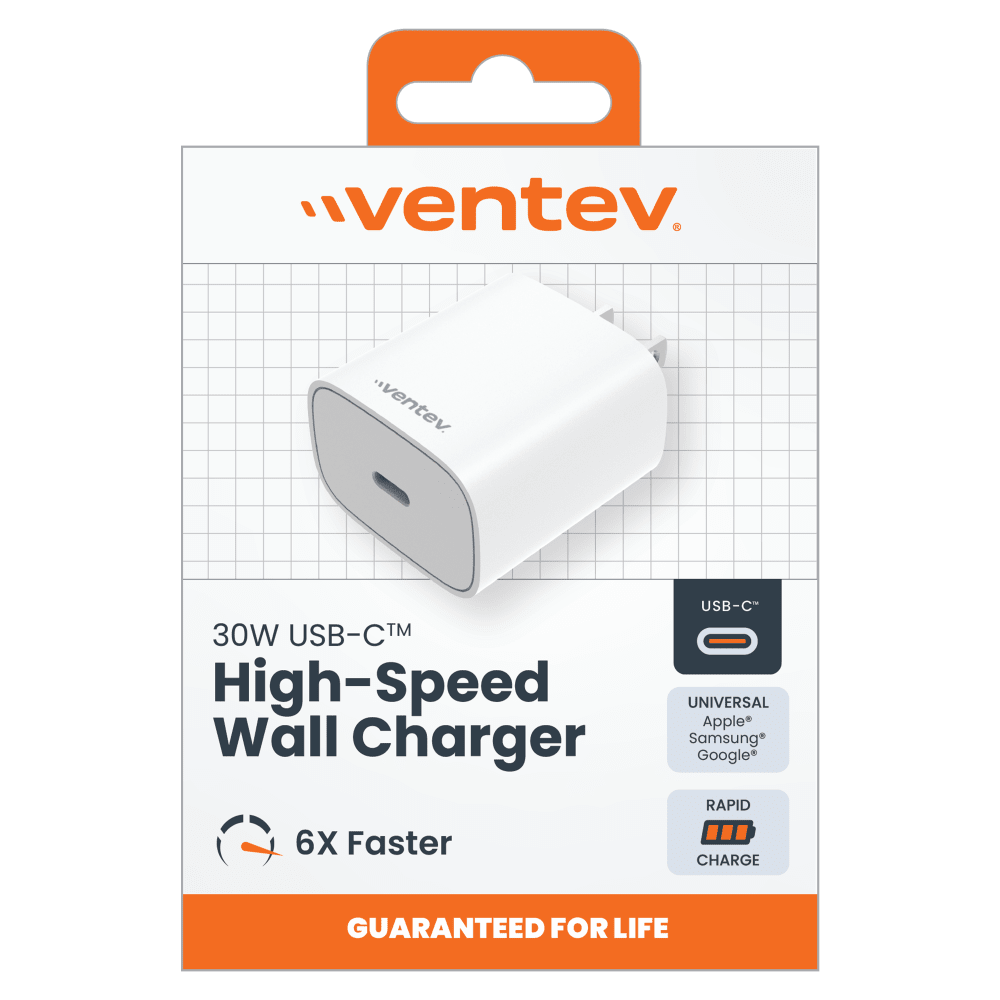 Ventev, Ventev ULTRAFAST 30W PPS High Speed USB C Wall Charger Blanc