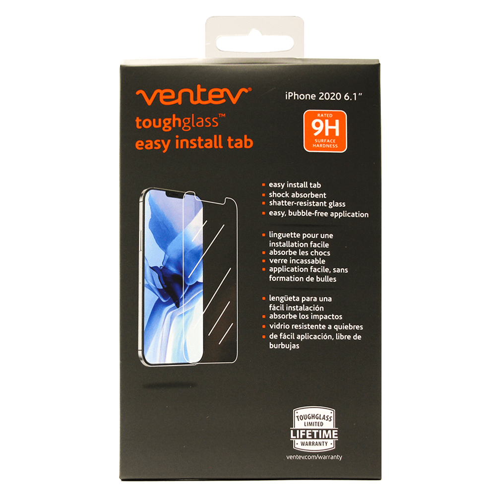 Ventev, Ventev toughglass easy install tab Protecteur d'écran en verre trempé pour iPhone 12 / 12 Pro Clair