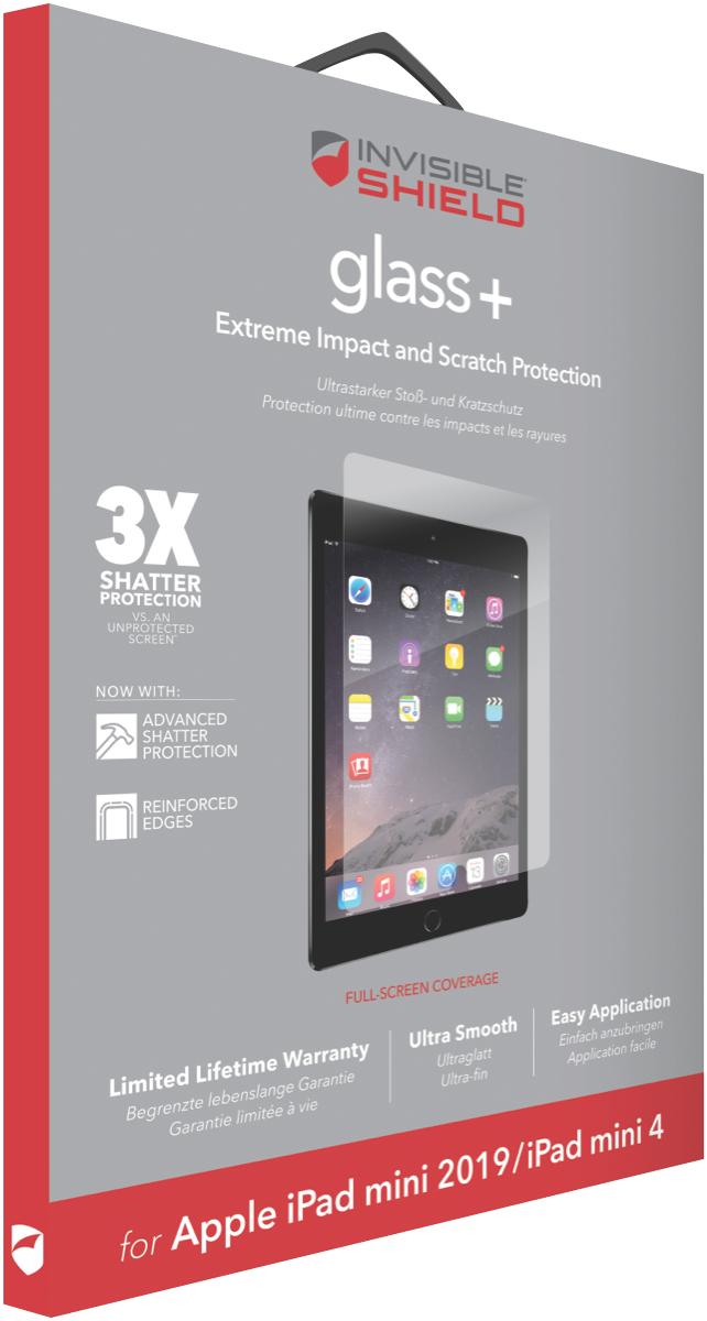 ZAGG, ZAGG Invisible Shield Glass+ Protecteur d'écran en verre trempé pour iPad Mini 4th & 5th Gen