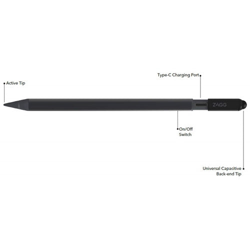 ZAGG, ZAGG Pro Stylus Pencil pour iPad et tablette - Noir / Gris