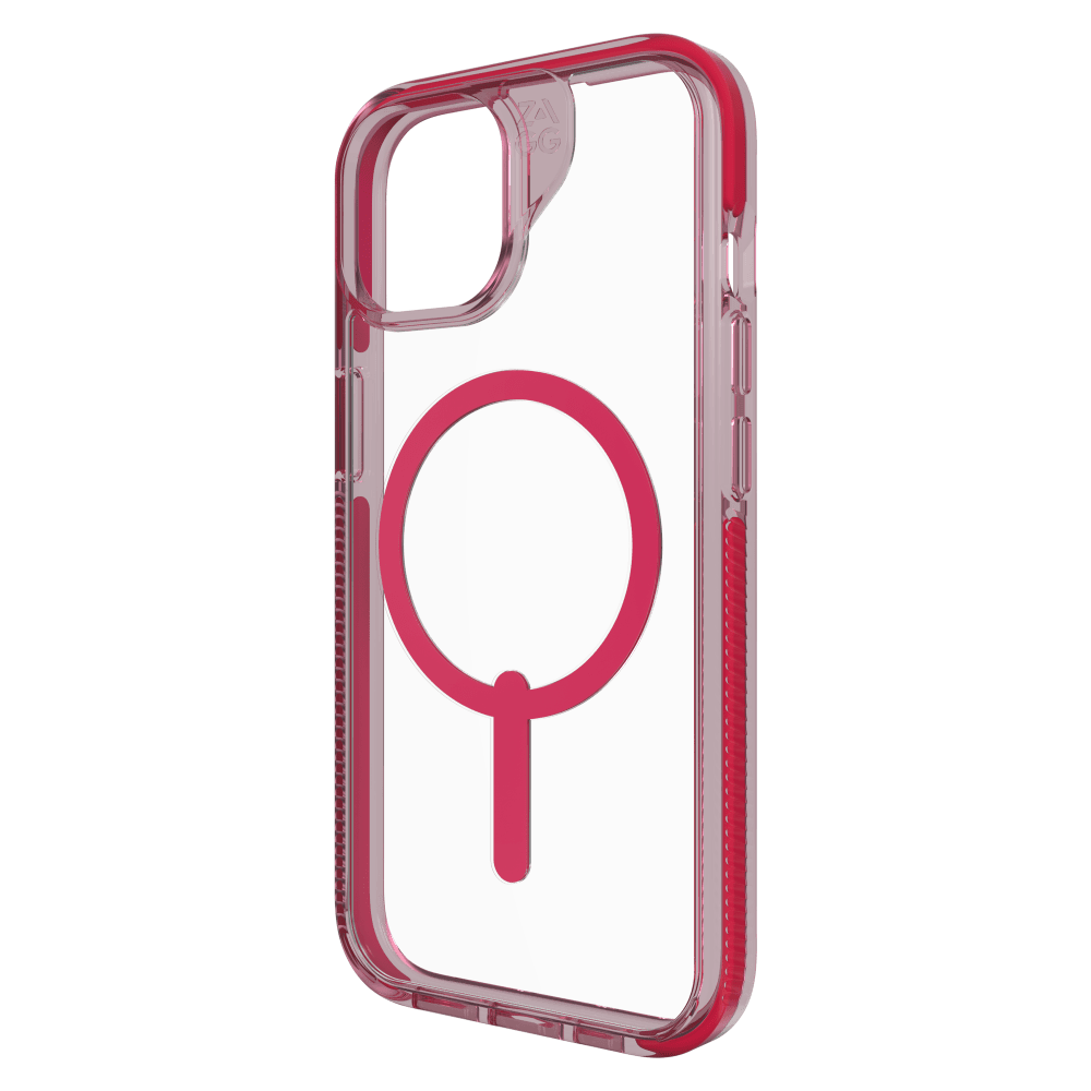 ZAGG, ZAGG Santa Cruz Snap MagSafe Case pour Apple iPhone 15 / iPhone 14 / iPhone 13 Magenta