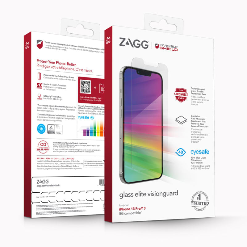 ZAGG, Zagg Invisible Shield Glass Elite VisionGuard Screen Protector iPhone 13 / 13 Pro 6.1