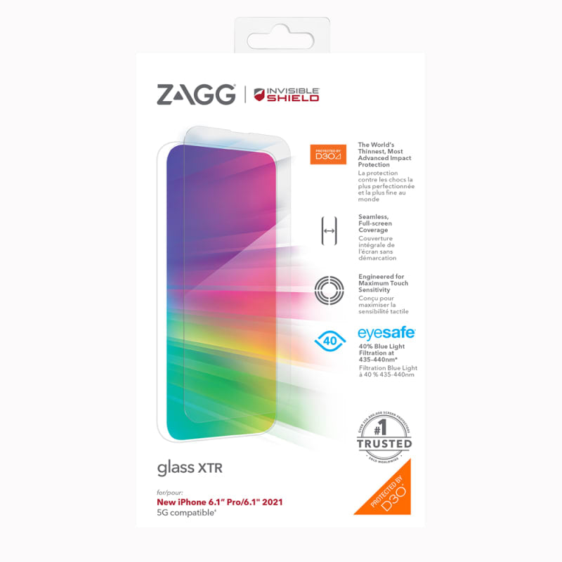 ZAGG, Zagg Invisible Shield Glass XTR & D3O Protecteur d'écran iPhone 13 / 13 Pro 6.1 pouces