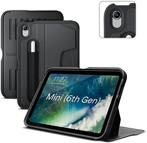 Zugu, Zugu Rugged Folio Case iPad Mini 6 avec support magnétique - Noir